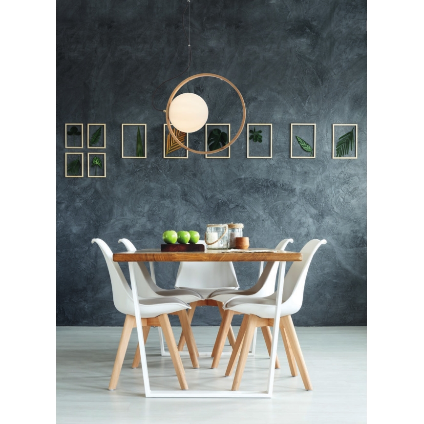 Redo 01-2319 - Hanglamp aan een koord KLEIDI 1xE14/28W/230V diameter 27 cm bruin
