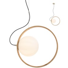 Redo 01-2321 - Hanglamp aan een koord KLEIDI 1xE27/42W/230V diameter 39 cm bruin