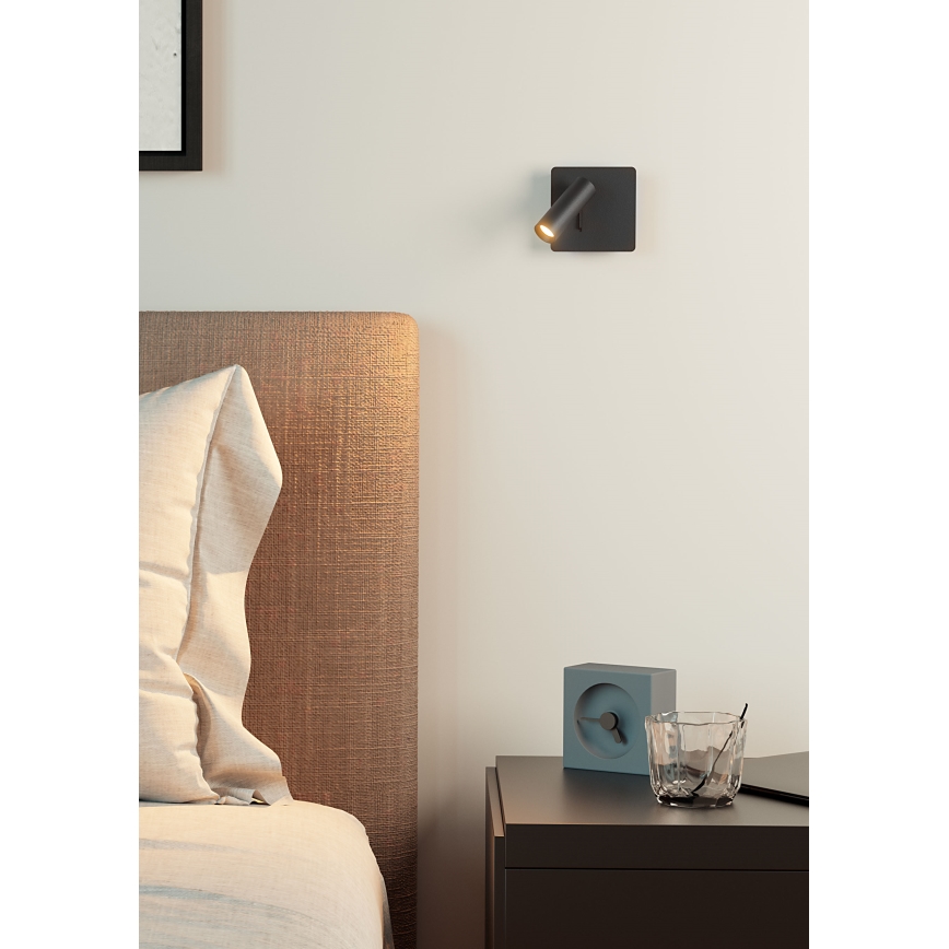 Redo 01-2340 - LED Wandspot TOMIX LED/3,2W/230V zwart