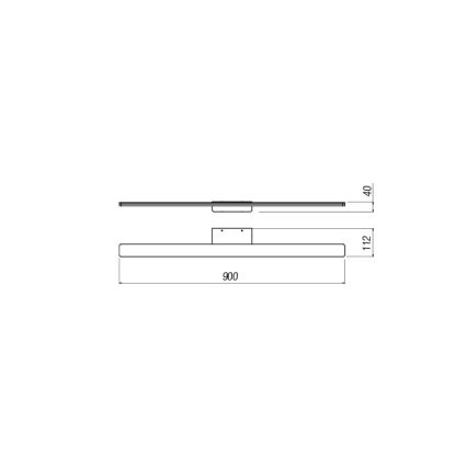 Redo 01-2508 - LED Badkamer spiegelverlichting BARRIO LED/27,39W/230V 90 cm CRI 90 IP44 zwart