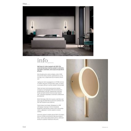Redo 01-2699 - LED wand verlichting DIAZ LED/18W/230V CRI 90 wit