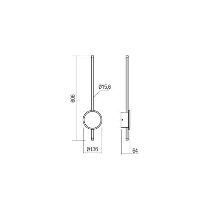 Redo 01-2700 - LED wand verlichting DIAZ LED/18W/230V CRI 90 goud