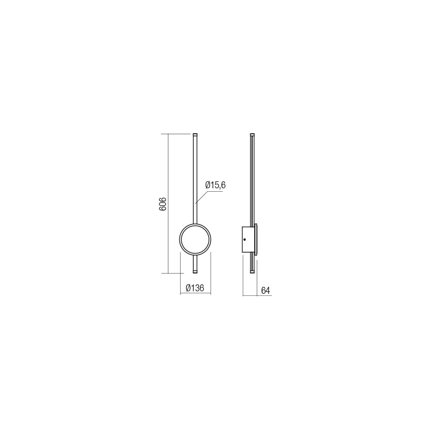 Redo 01-2700 - LED wand verlichting DIAZ LED/18W/230V CRI 90 goud