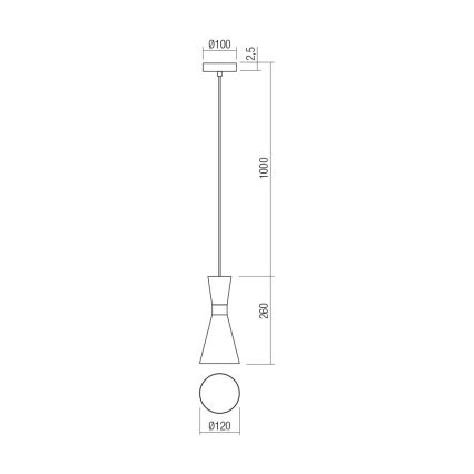 Redo 01-2709 - Hanglamp aan een koord KILT 1xE27/42W/230V diameter 12 cm wit