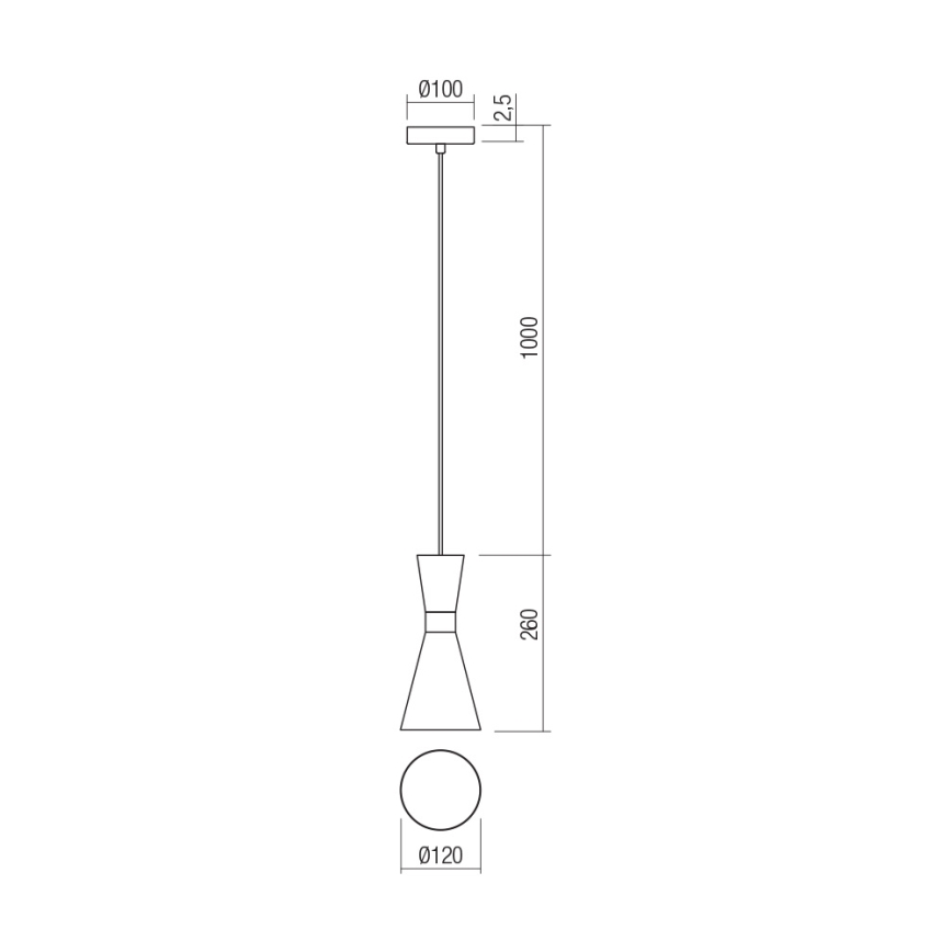 Redo 01-2709 - Hanglamp aan een koord KILT 1xE27/42W/230V diameter 12 cm wit