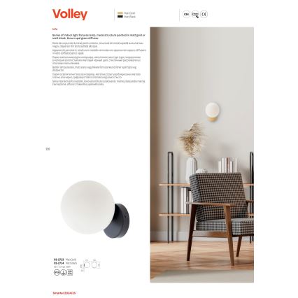 Redo 01-2713 - Wandlamp VOLLEY 1xE14/28W/230V goud