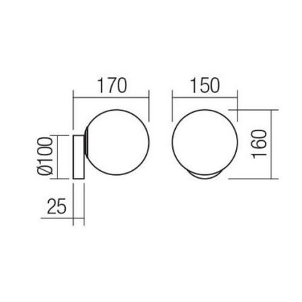 Redo 01-2714 - Wandlamp VOLLEY 1xE14/28W/230V zwart