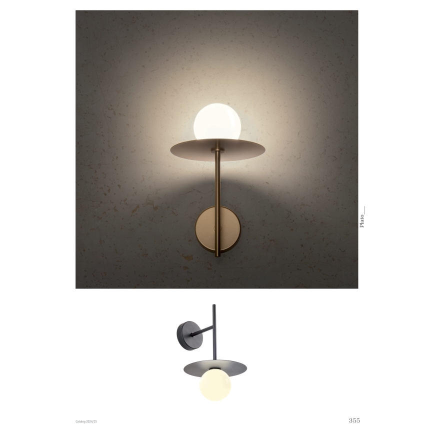 Redo 01-2726 - Wandlamp PLATO 1xG9/10W/230V zwart