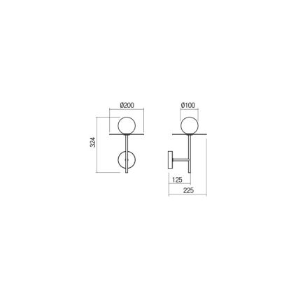 Redo 01-2726 - Wandlamp PLATO 1xG9/10W/230V zwart