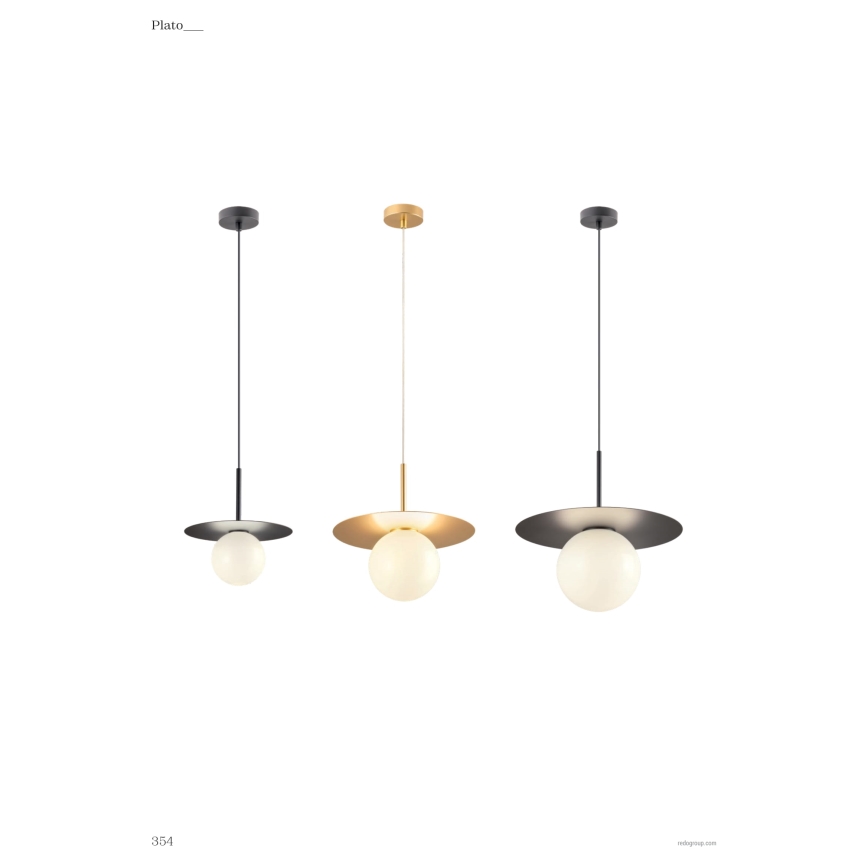 Redo 01-2728 - Hanglamp aan een koord PLATO 1xG9/10W/230V diameter 20 cm zwart
