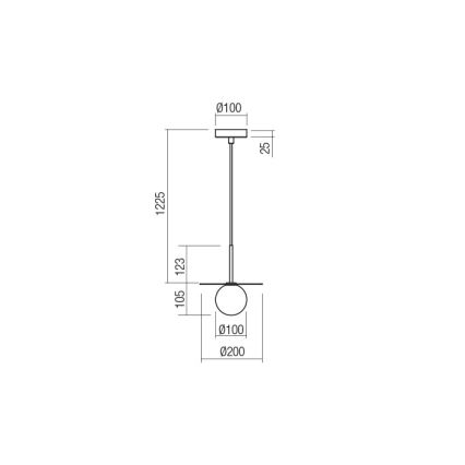 Redo 01-2728 - Hanglamp aan een koord PLATO 1xG9/10W/230V diameter 20 cm zwart