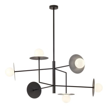 Redo 01-2734 - Hanglamp met vaste pendel PLATO 6xG9/10W/230V zwart