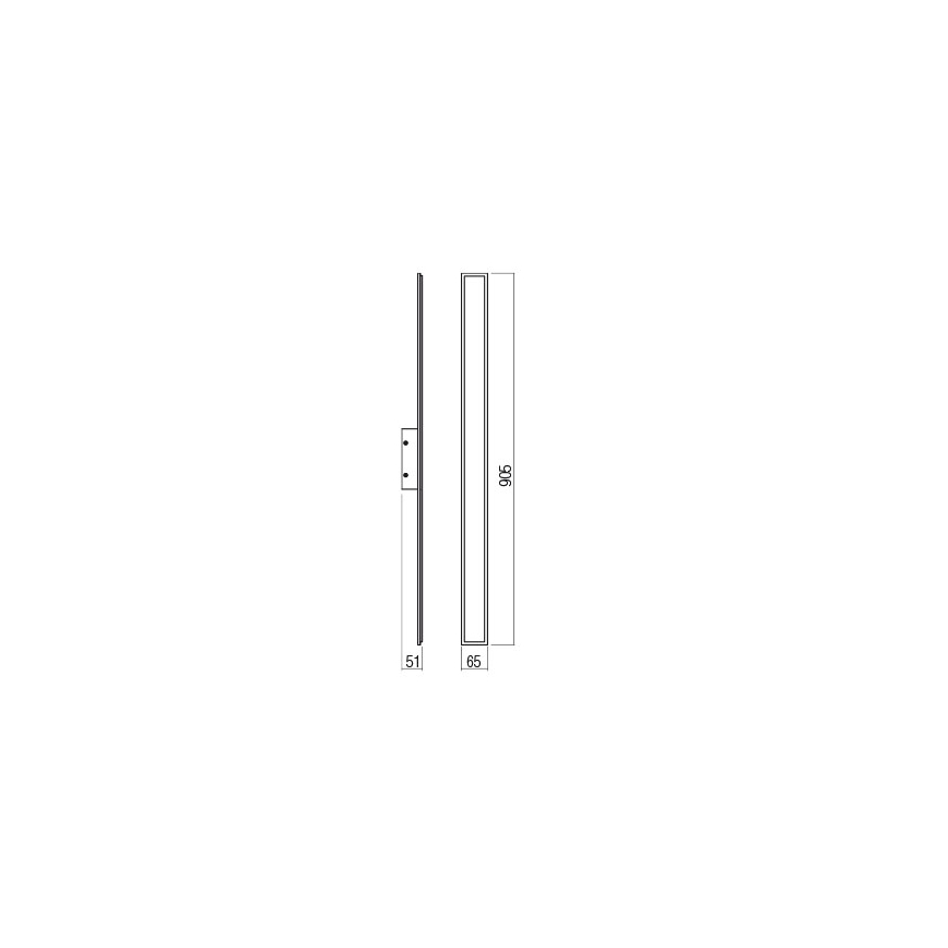 Redo 01-2769 - LED wand verlichting WAPI LED/23W/230V 90,5 cm zwart