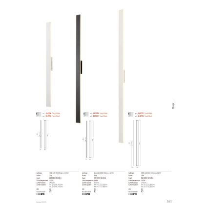 Redo 01-2771 - LED wand verlichting WAPI LED/30W/230V 119 cm zwart
