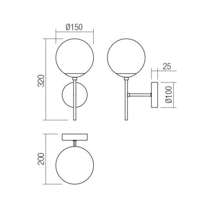 Redo 01-2942 - Wandlamp MUNDI 1xE14/28W/230V koper