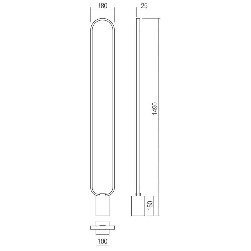 Redo 01-3061 - Dimbare LED Staande lamp ADO LED/24W/230V wit