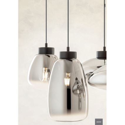 Redo 01-3196 - Hanglamp aan een koord LUKE 1xE27/42W/230V diameter 17 cm zwart