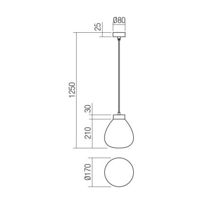 Redo 01-3196 - Hanglamp aan een koord LUKE 1xE27/42W/230V diameter 17 cm zwart