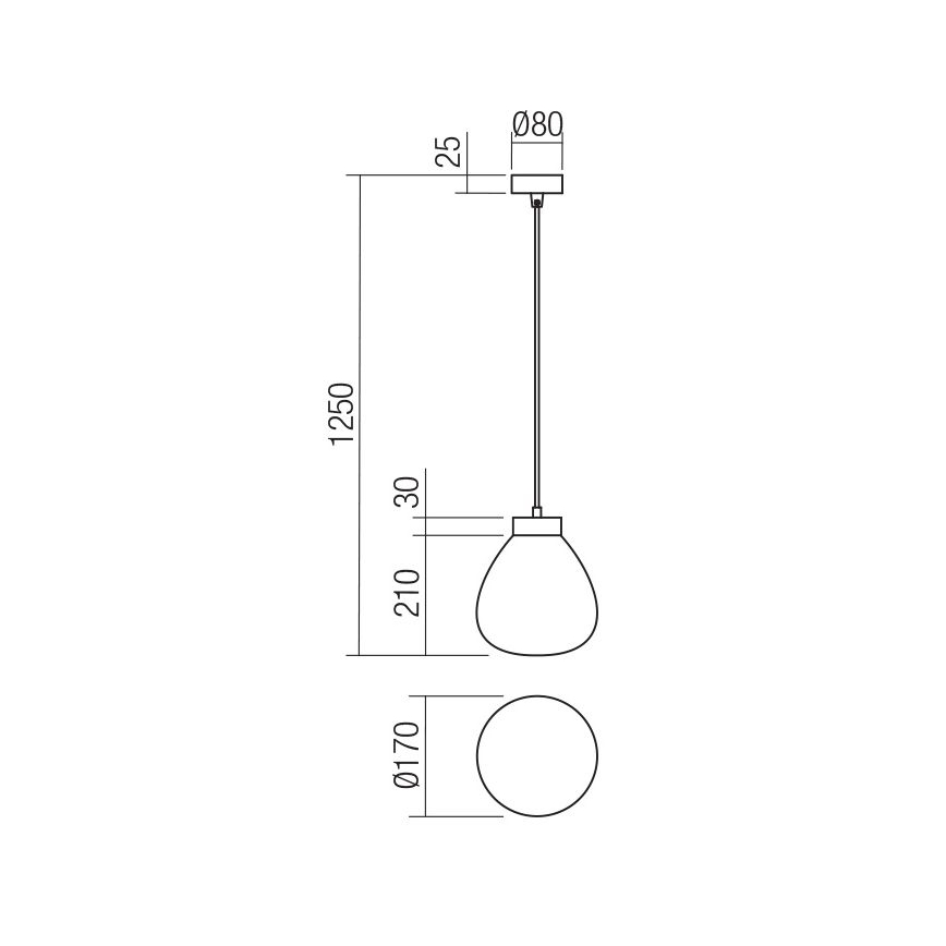 Redo 01-3196 - Hanglamp aan een koord LUKE 1xE27/42W/230V diameter 17 cm zwart