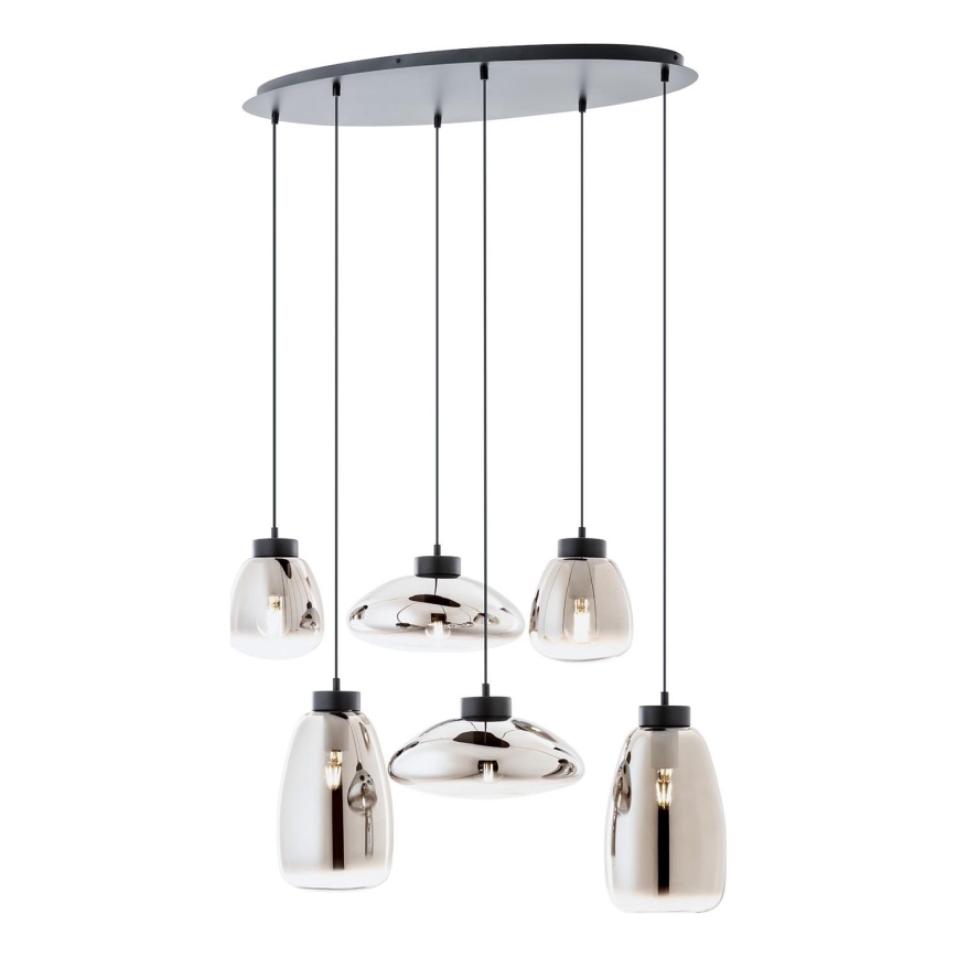 Redo 01-3212 - Hanglamp aan een koord LUKE 6xE27/42W/230V zwart