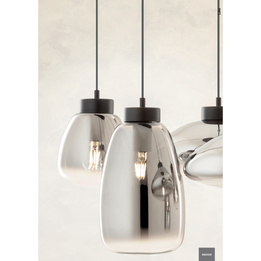 Redo 01-3212 - Hanglamp aan een koord LUKE 6xE27/42W/230V zwart