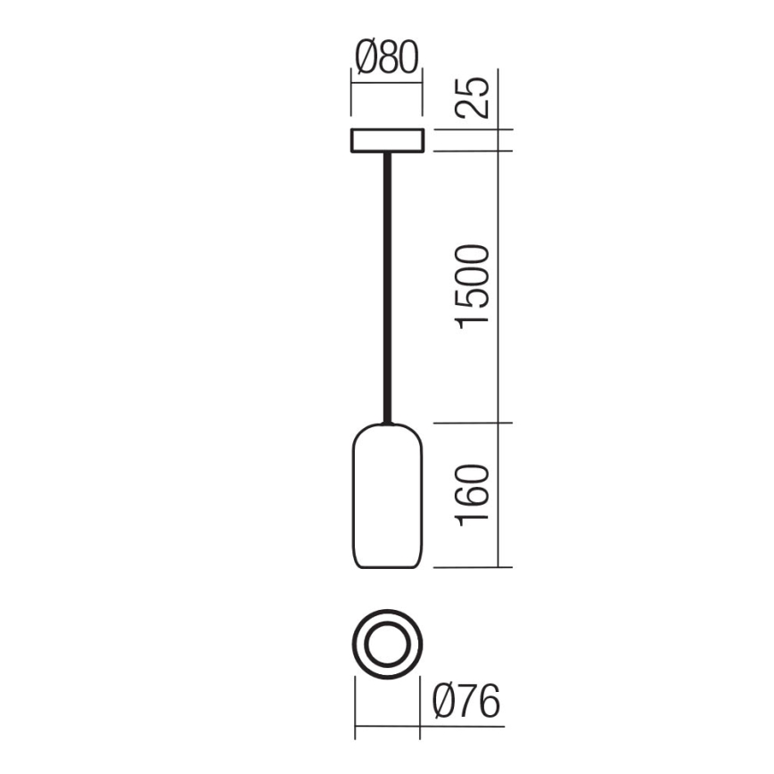 Redo 01-3475 - Hanglamp aan een koord BOOM 1xGU10/10W/230V diameter 7,6 cm groen