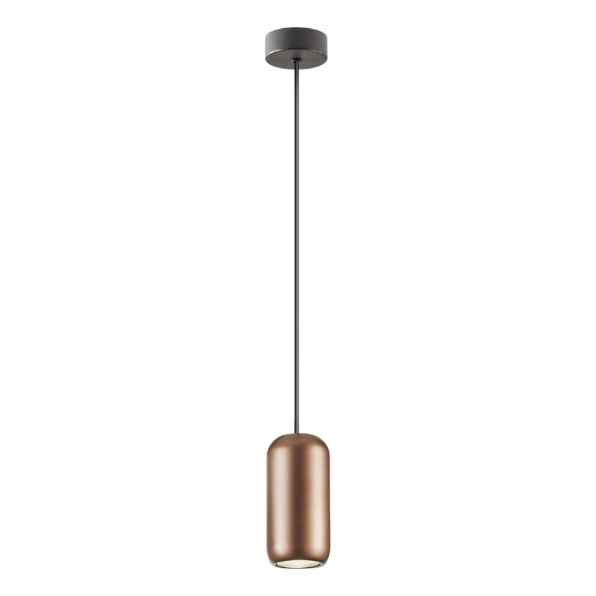 Redo 01-3476 - Hanglamp aan een koord BOOM 1xGU10/10W/230V diameter 7,6 cm bruin
