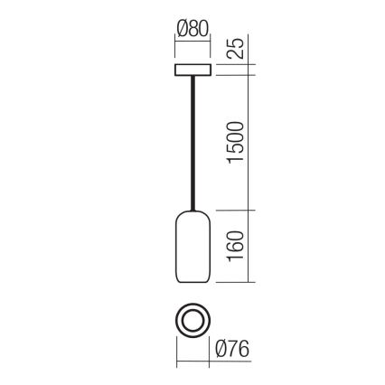 Redo 01-3476 - Hanglamp aan een koord BOOM 1xGU10/10W/230V diameter 7,6 cm bruin