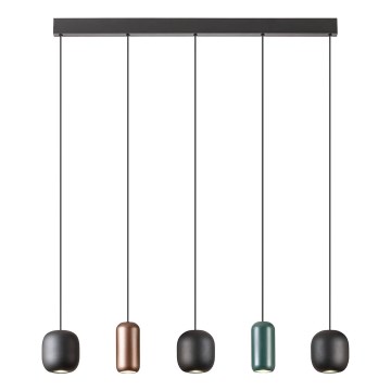 Redo 01-3481 - Hanglamp aan een koord BOOM 5xGU10/10W/230V zwart/groen/bruin