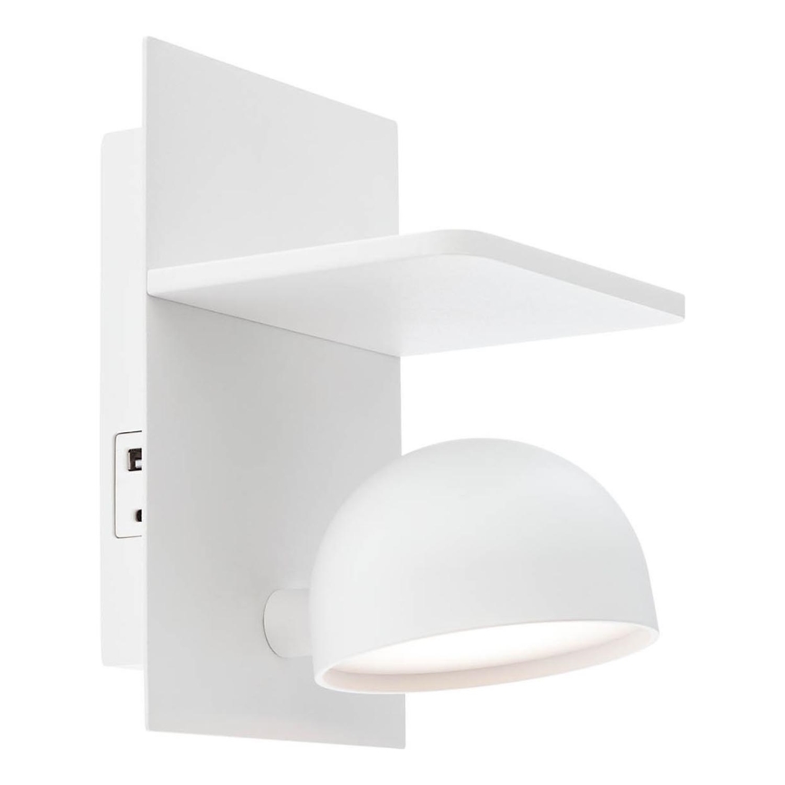 Redo 01-3491 - LED Wandspot SEIBI LED/7W/230V USB CRI 90 wit