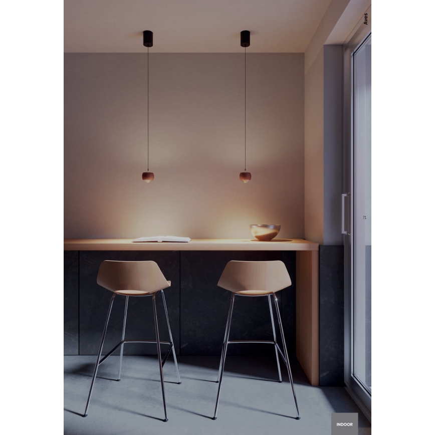 Redo 01-3547 - LED Hanglamp aan een koord AVES LED/12W/230V diameter 9,6 cm CRI 90 goud