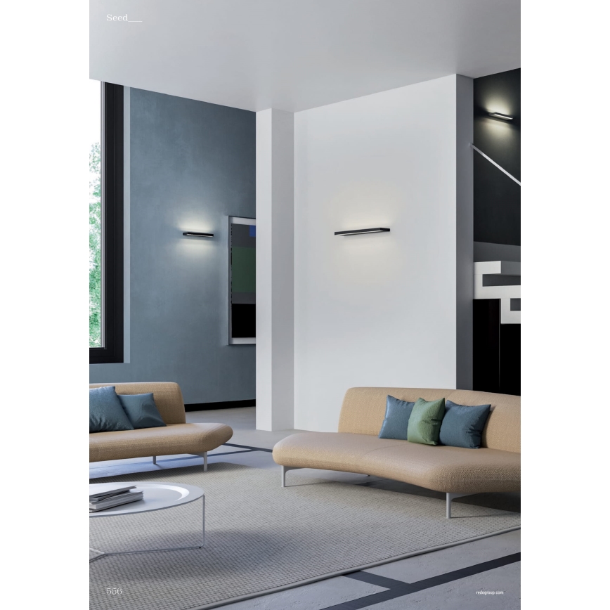 Redo 01-3553 - LED wand verlichting SEED LED/15W/230V zwart