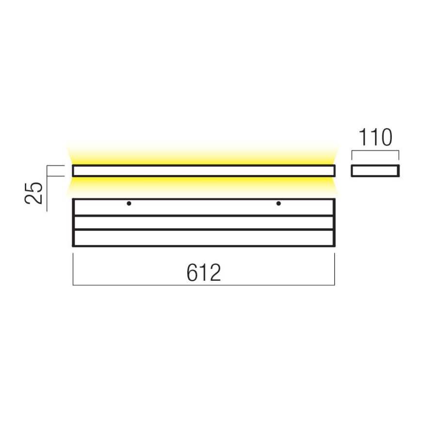 Redo 01-3555 - LED wand verlichting SEED LED/30W/230V zwart
