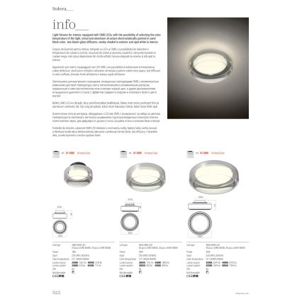 Redo 01-3589 - LED Plafondlamp SOLERA LED/24W/230V diameter 35 cm CRI 93 3000/4000K grijs