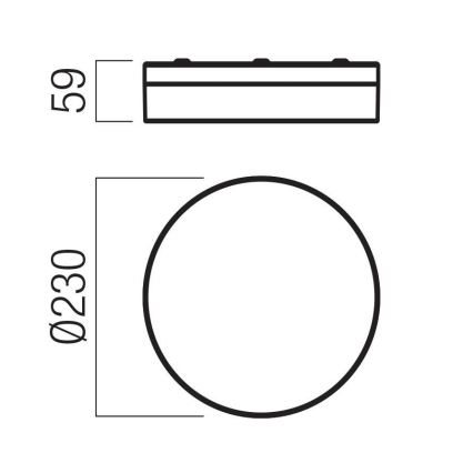 Redo 01-3735 - LED Badkamer plafondlamp FRISBI LED/12W/230V Ø 23 cm CRI 90 3000/4000K IP44 zwart