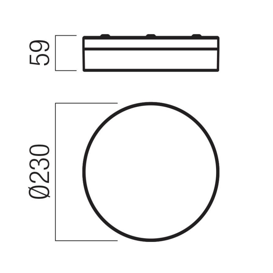 Redo 01-3735 - LED Badkamer plafondlamp FRISBI LED/12W/230V Ø 23 cm CRI 90 3000/4000K IP44 zwart