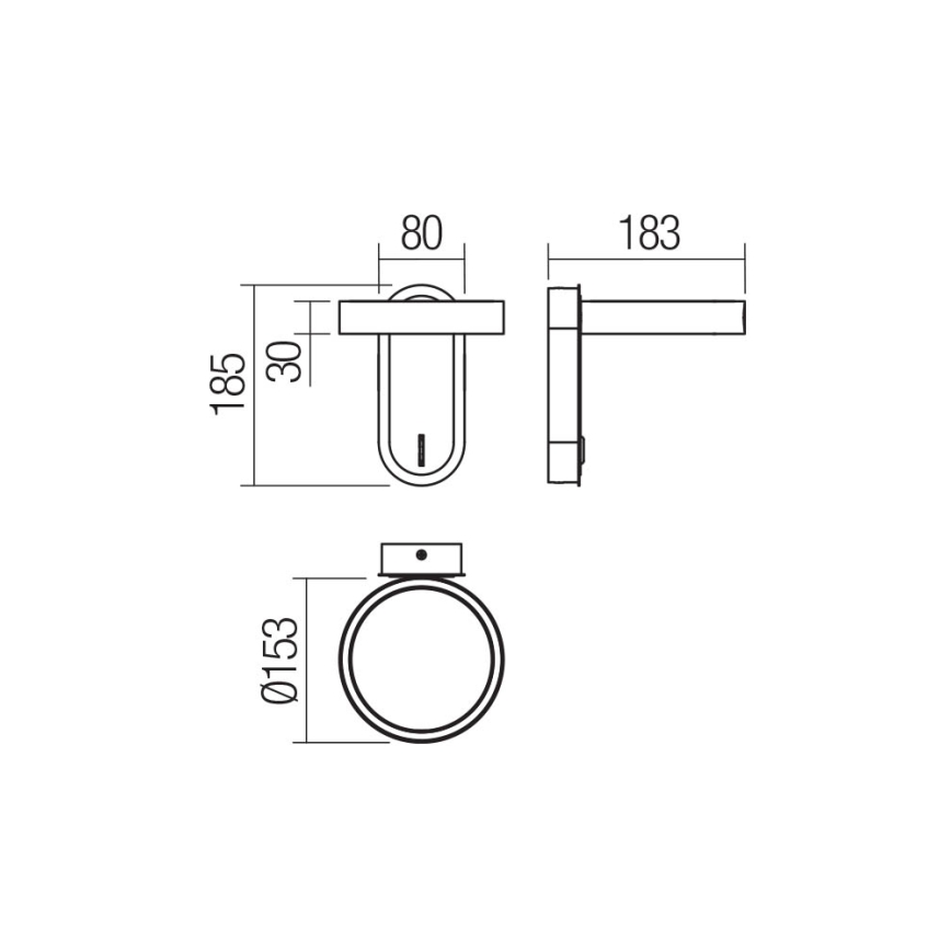 Redo 01-3763 - LED wand verlichting KEEN LED/6W/230V CRI 90 3000K wit