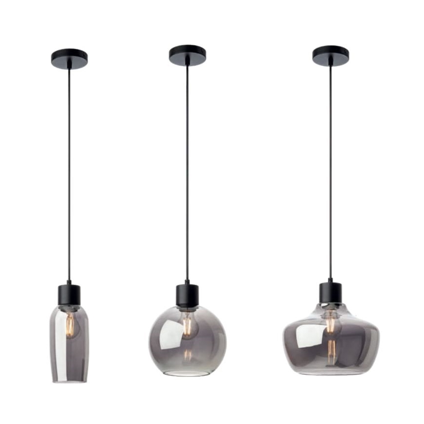 Redo 01-4046 - Hanglamp aan een koord ATLANTIS 1xE27/42W/230V diameter 26 cm zwart