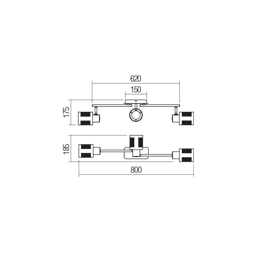 Redo 04-521 - Opbouwlamp BASKET 3xE27/42W/230V brons