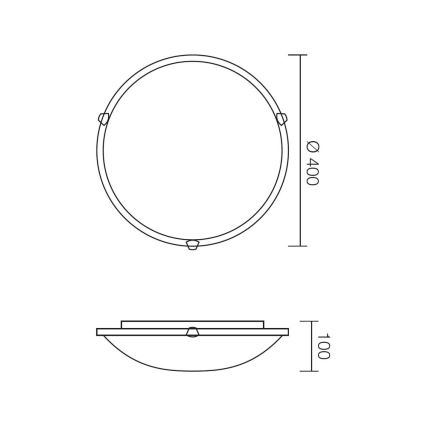 Redo 05-391 - Plafondlamp VIRGINIA 2xE27/42W/230V diameter 40 cm wit