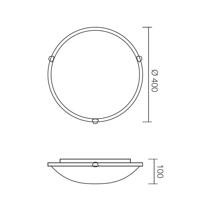 Redo 05-391 - Plafondlamp VIRGINIA 2xE27/42W/230V diameter 40 cm wit