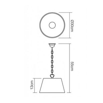 Redo 05-644 - Hanglamp aan een ketting ISIS 1xE27/42W/230V