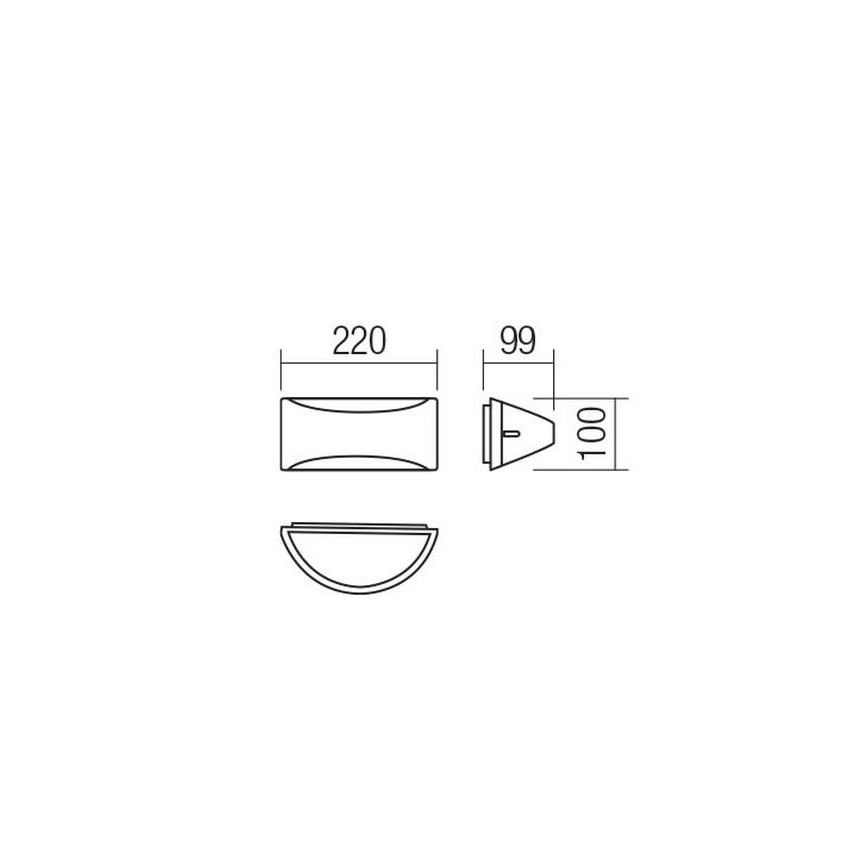 Redo 90191 - LED Wandlamp voor buiten SCUDO LED/10W/230V 3000K IP54 antraciet