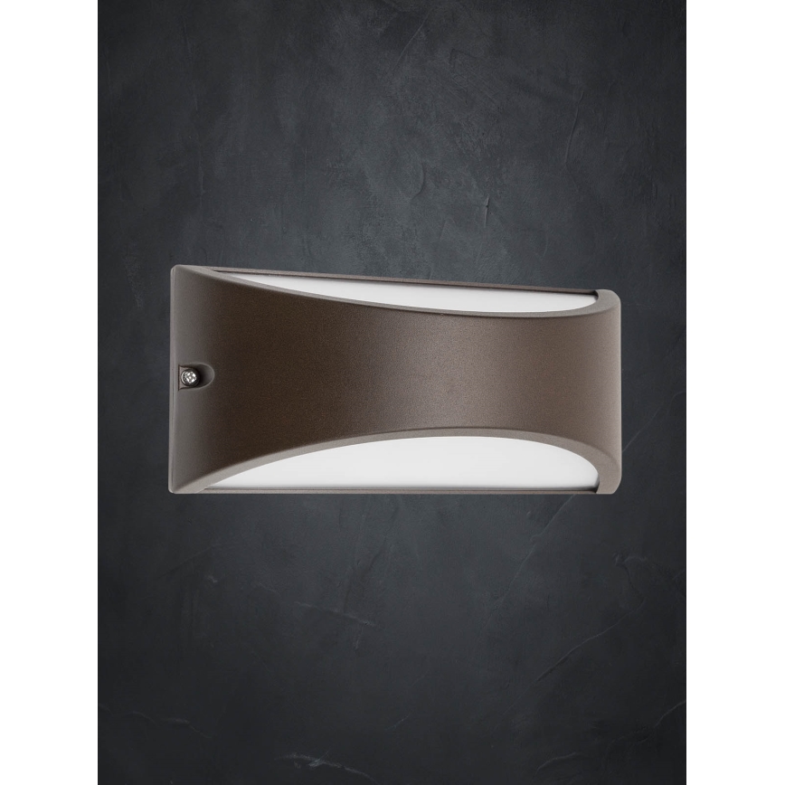 Redo 90192 - LED Wandlamp voor buiten SCUDO LED/10W/230V 3000K IP54 bruin