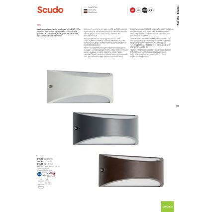 Redo 90192 - LED Wandlamp voor buiten SCUDO LED/10W/230V 3000K IP54 bruin