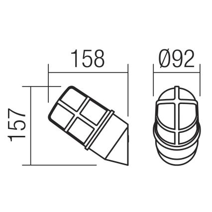 Redo 90202 - Wandlamp voor buiten TRITON 1xE27/28W/230V IP54 messing