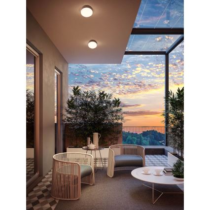 Redo 90496 - LED Plafondlamp voor buiten URANIA LED/10W/230V diameter 16 cm 3000K IP65 bruin