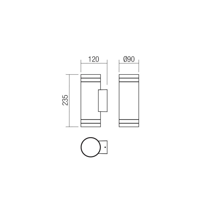 Redo 90518 - Wandlamp voor buiten CARGO 2xGU10/28W/230V IP54 antraciet