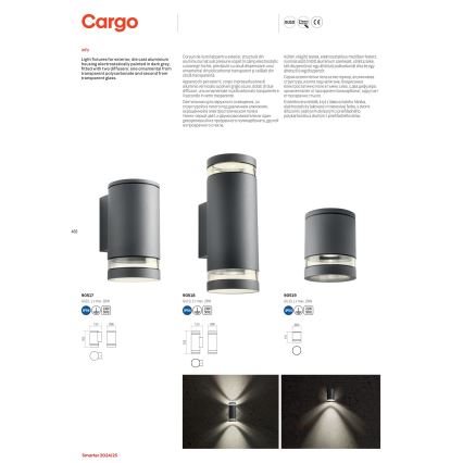 Redo 90519 - Plafondlamp voor buiten CARGO 1xGU10/28W/230V IP54 antraciet