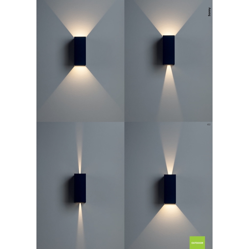 Redo 90636 - LED Wandlamp voor buiten SONNY 2xLED/5W/230V 2200/3000/4000K IP54 antraciet